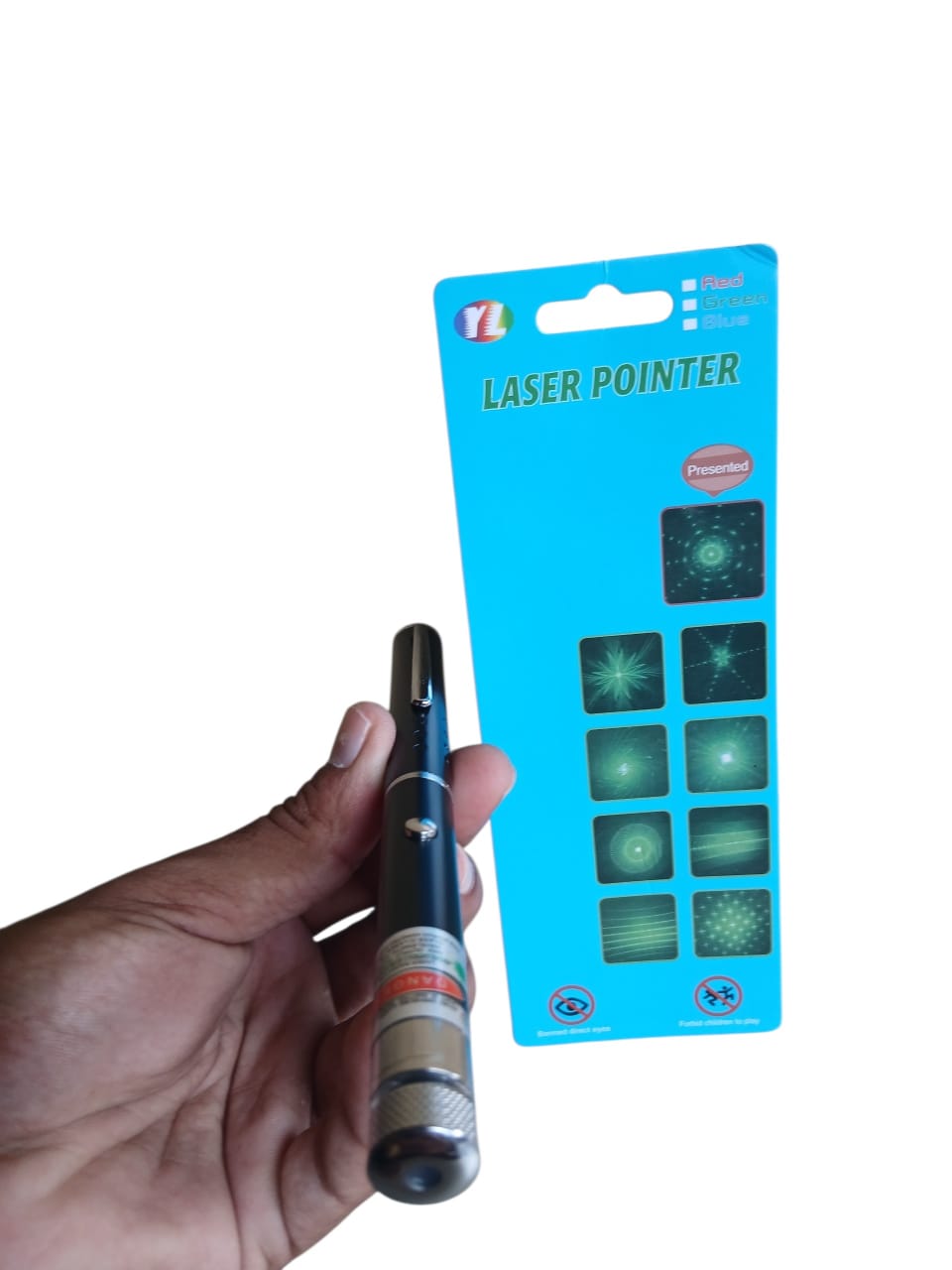Green Laser Pointer Pen Light with Star Caps | Long Range Laser Beam for Presentation, Outdoor & Fun Use