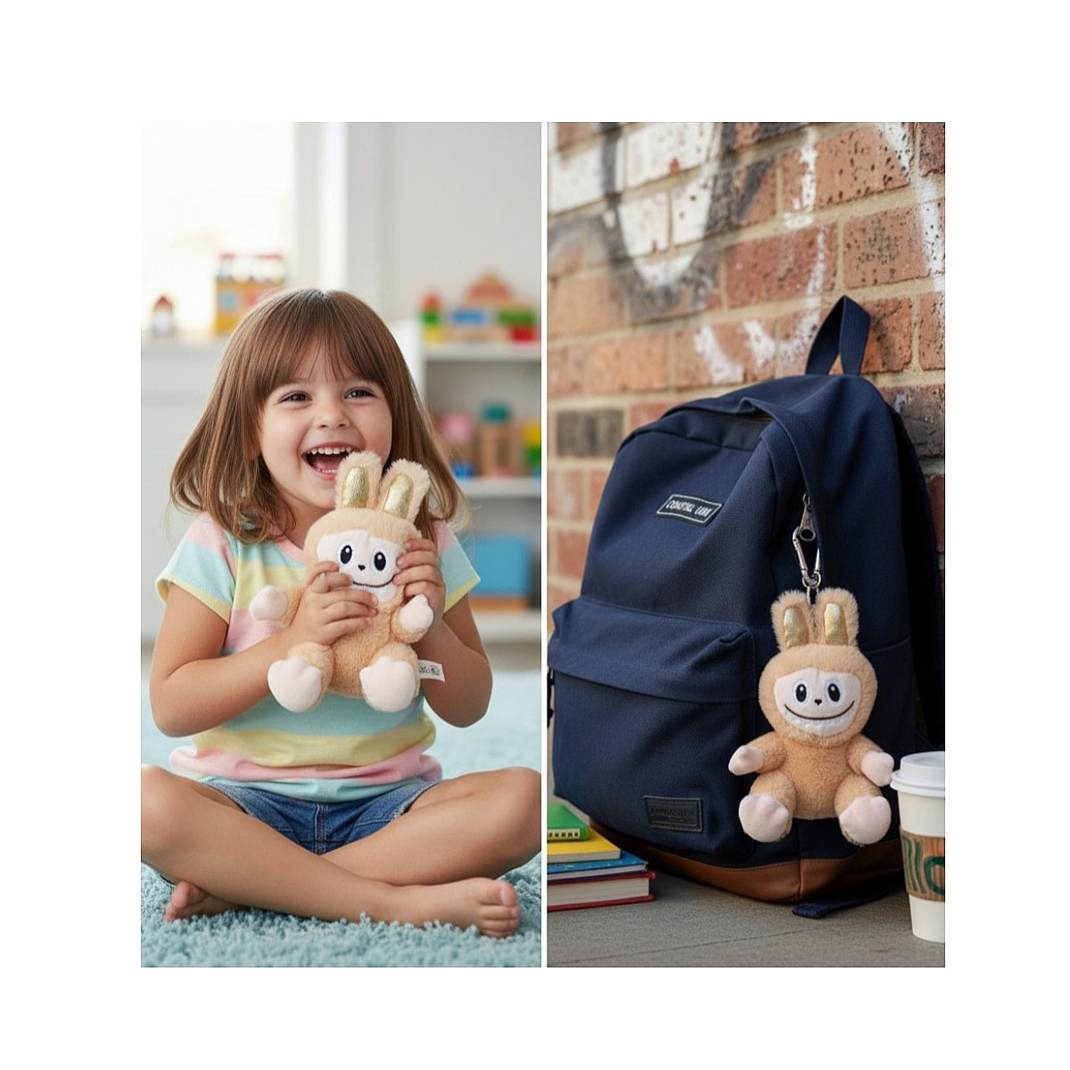 Cute Brown Sitting Plush Bunny Soft Toy