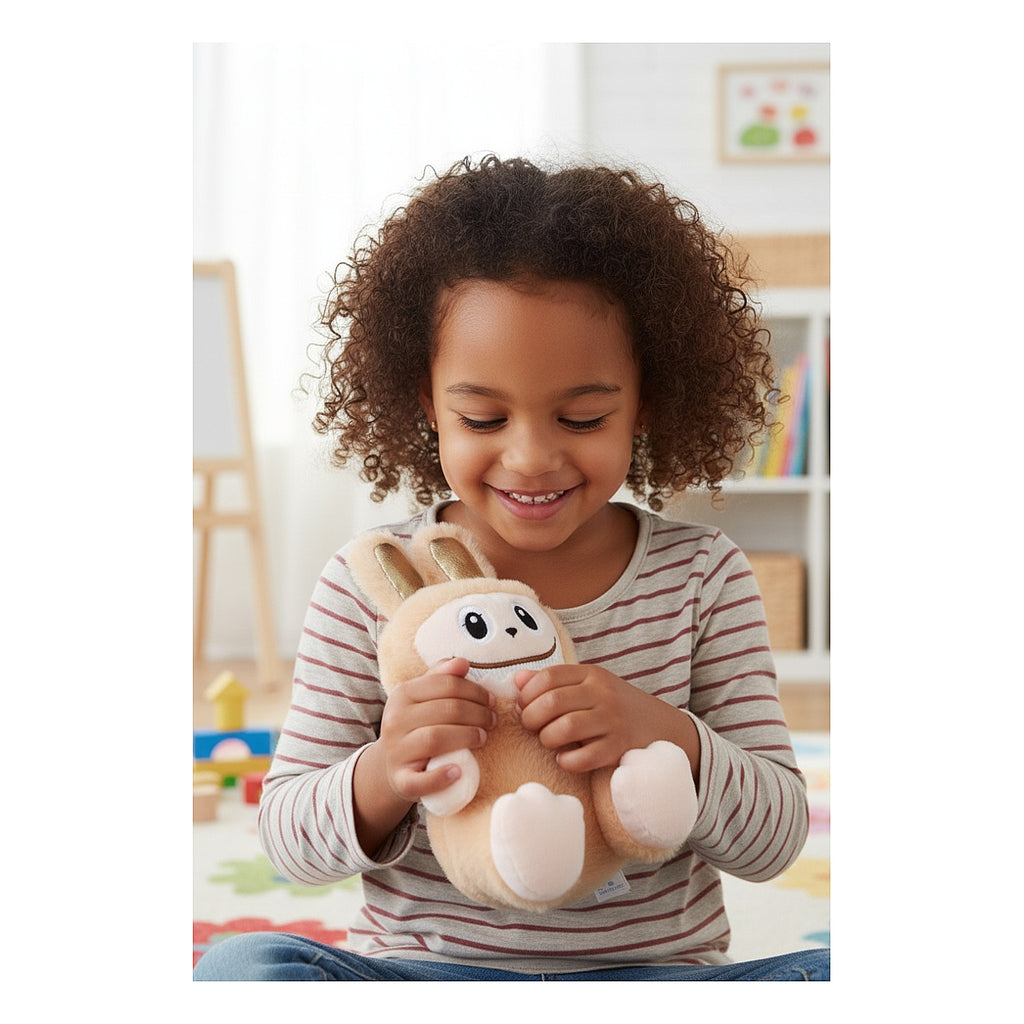 Cute Brown Sitting Plush Bunny Soft Toy